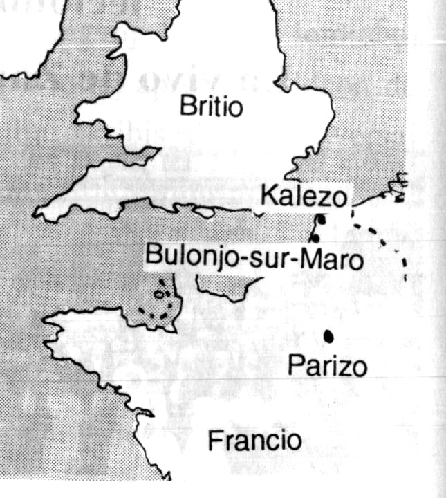 mapo: Britio, Kalezo, Bulonjo-sur-Maro, Parizo, Francio